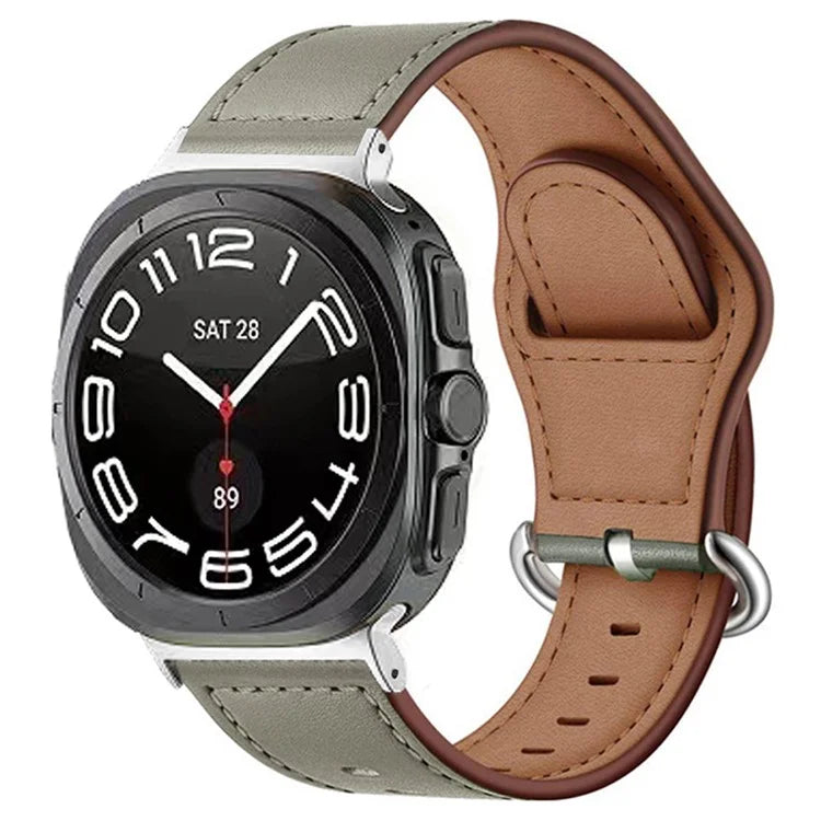 KALEBOL For Samsung Galaxy Watch Ultra 47mm Watch Strap Genuine Cow Leather Wrist Band