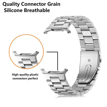 KALEBOL For Samsung Galaxy Watch Ultra 47mm Metal Watch Band Three-Beads Steel Wrist Strap