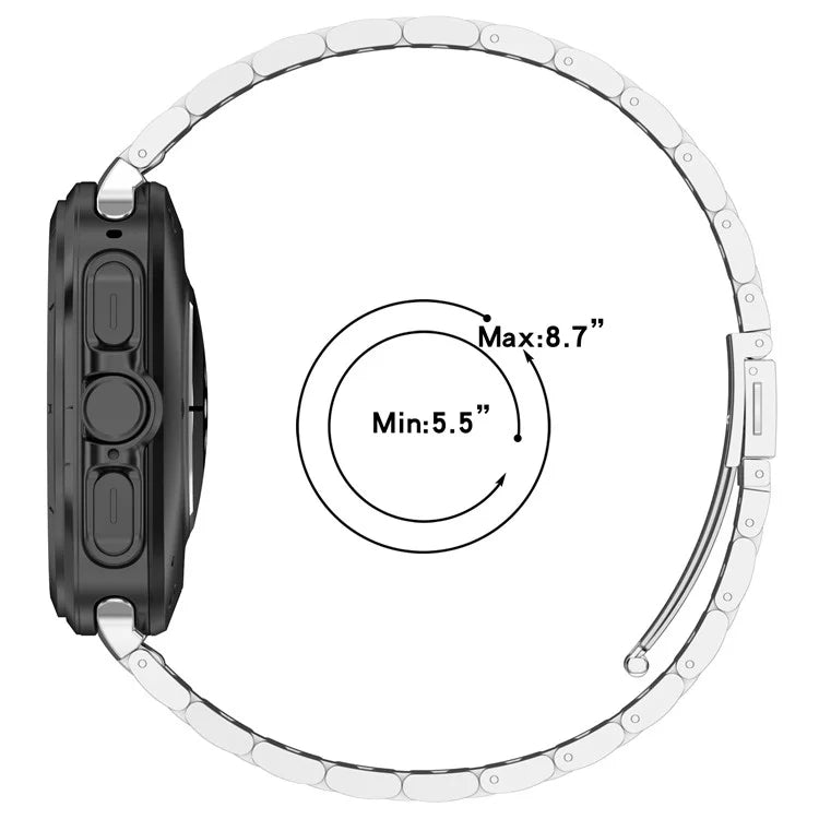 KALEBOL For Samsung Galaxy Watch Ultra 47mm Metal Watch Band Three-Beads Steel Wrist Strap