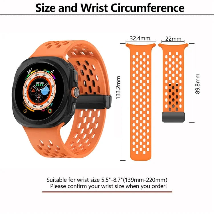 KALEBOL For Samsung Galaxy Watch Ultra 47mm Silicone Band Magnetic Replacement Strap
