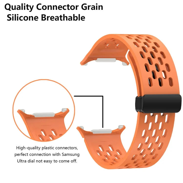 KALEBOL For Samsung Galaxy Watch Ultra 47mm Silicone Band Magnetic Replacement Strap