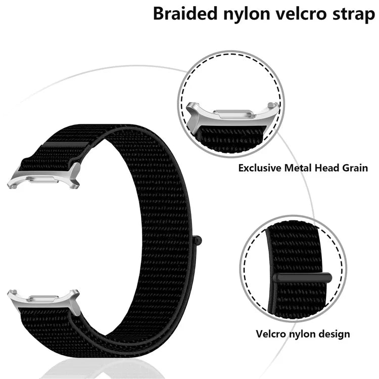 KALEBOL For Samsung Galaxy Watch Ultra 47mm Watch Strap Magic Tape Braided Nylon Wrist Band