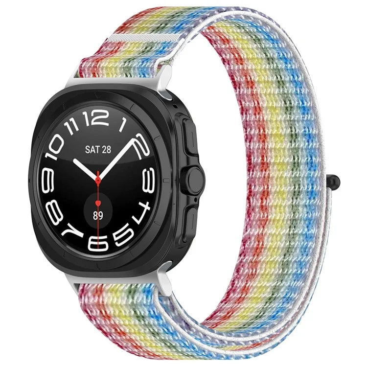 KALEBOL For Samsung Galaxy Watch Ultra 47mm Watch Strap Magic Tape Braided Nylon Wrist Band