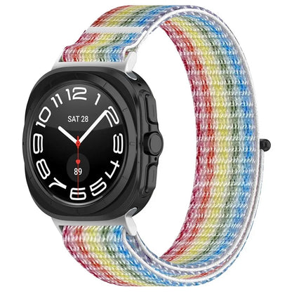 KALEBOL For Samsung Galaxy Watch Ultra 47mm Watch Strap Magic Tape Braided Nylon Wrist Band