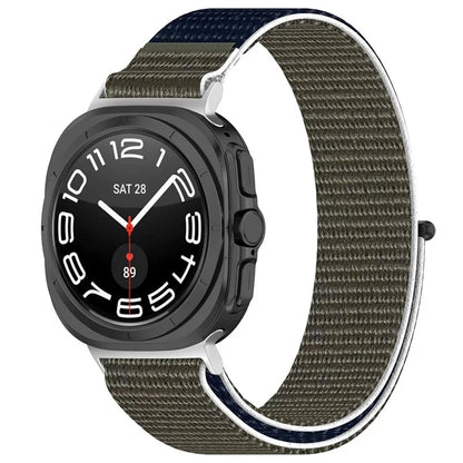 KALEBOL For Samsung Galaxy Watch Ultra 47mm Watch Strap Magic Tape Braided Nylon Wrist Band