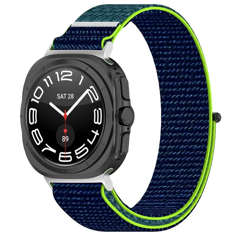 KALEBOL For Samsung Galaxy Watch Ultra 47mm Watch Strap Magic Tape Braided Nylon Wrist Band