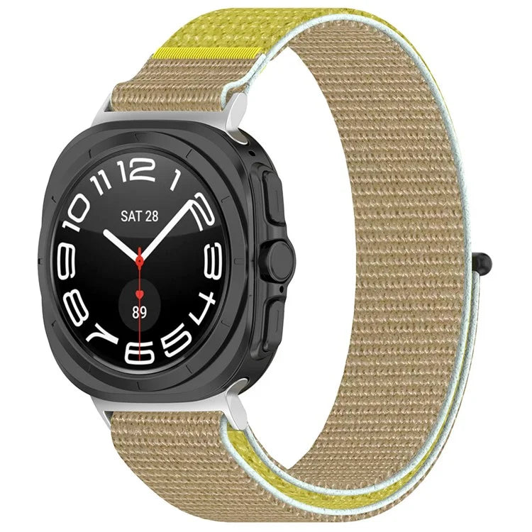 KALEBOL For Samsung Galaxy Watch Ultra 47mm Watch Strap Magic Tape Braided Nylon Wrist Band
