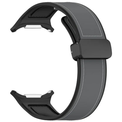 KALEBOL For Samsung Galaxy Watch Ultra 47mm Watch Strap Leather Coated Silicone Band with Magnetic Buckle
