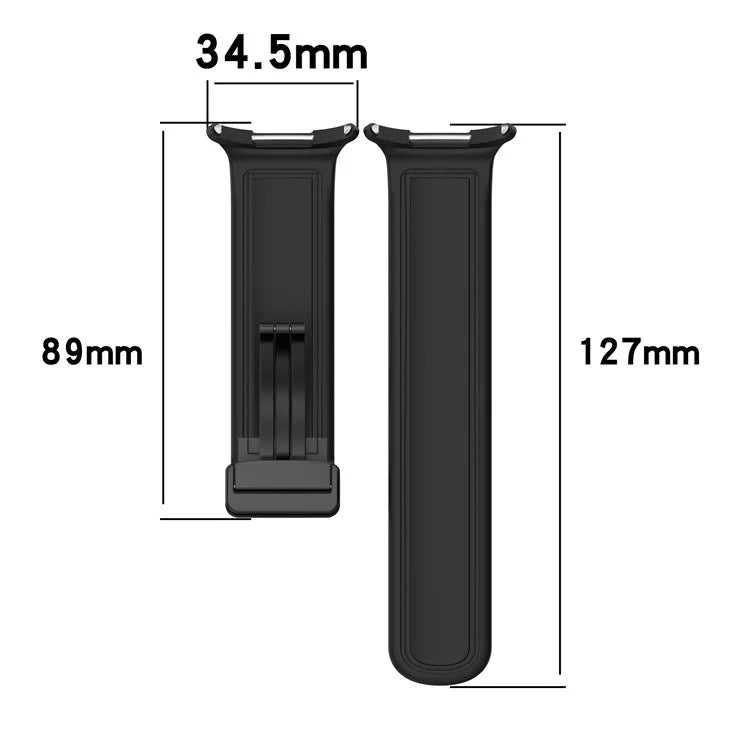 KALEBOL For Samsung Galaxy Watch Ultra 47mm Watch Strap Leather Coated Silicone Band with Magnetic Buckle
