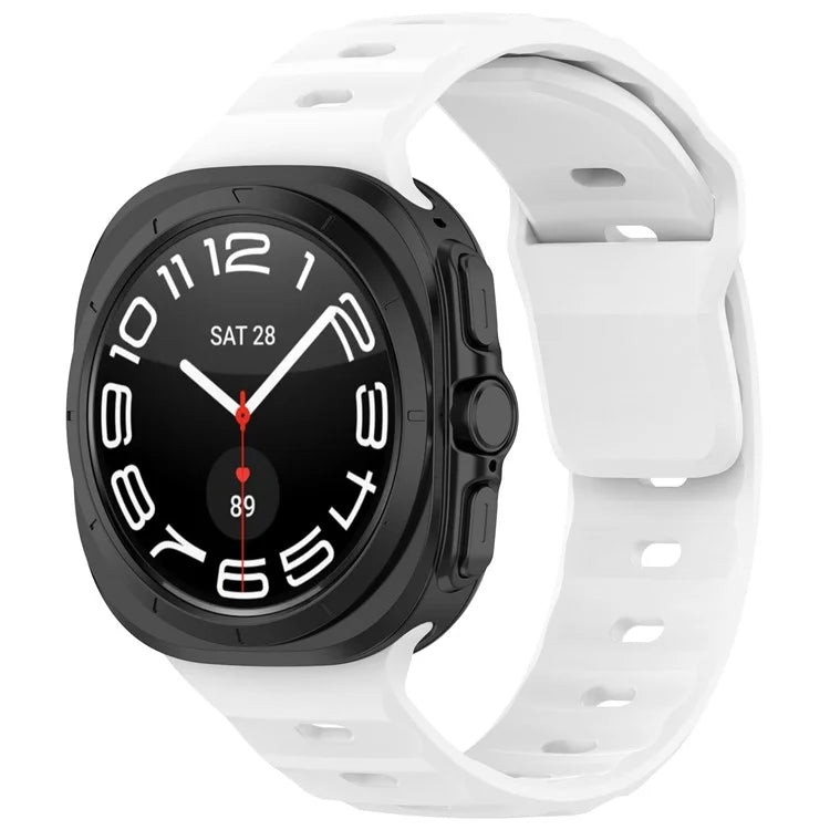 KALEBOL For Samsung Galaxy Watch Ultra 47mm Silicone Watchband Watch Strap with Square Buckle