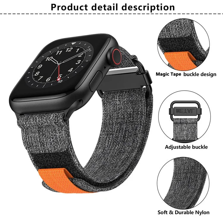 KALEBOL For Apple Watch Series 10 42mm / 9 8 7 41mm / SE (2023) SE (2022) SE 6 5 4 40mm / 3 2 1 38mm Nylon Watch Band Magic Tape Strap