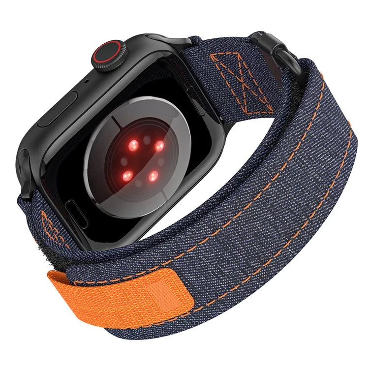KALEBOL For Apple Watch 10 46mm / Ultra 2 / Ultra 49mm / 9 8 7 45mm / SE (2023) SE (2022) SE 6 5 4 44mm / 3 2 1 42mm Breathable Magic Tape Nylon Strap