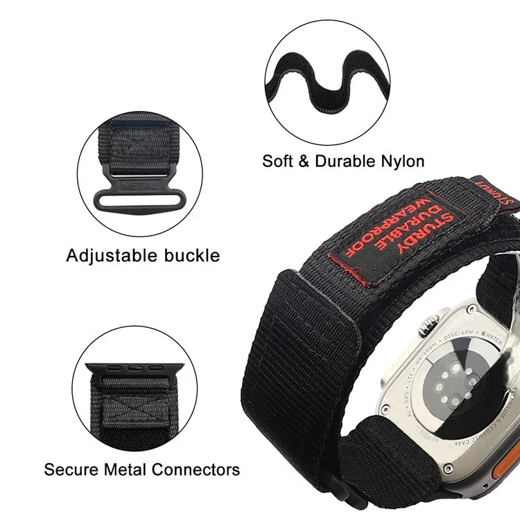 KALEBOL For Apple Watch 10 46mm / Ultra 2 / Ultra 49mm / 9 8 7 45mm / SE (2023) SE (2022) SE 6 5 4 44mm / 3 2 1 42mm Nylon Strap