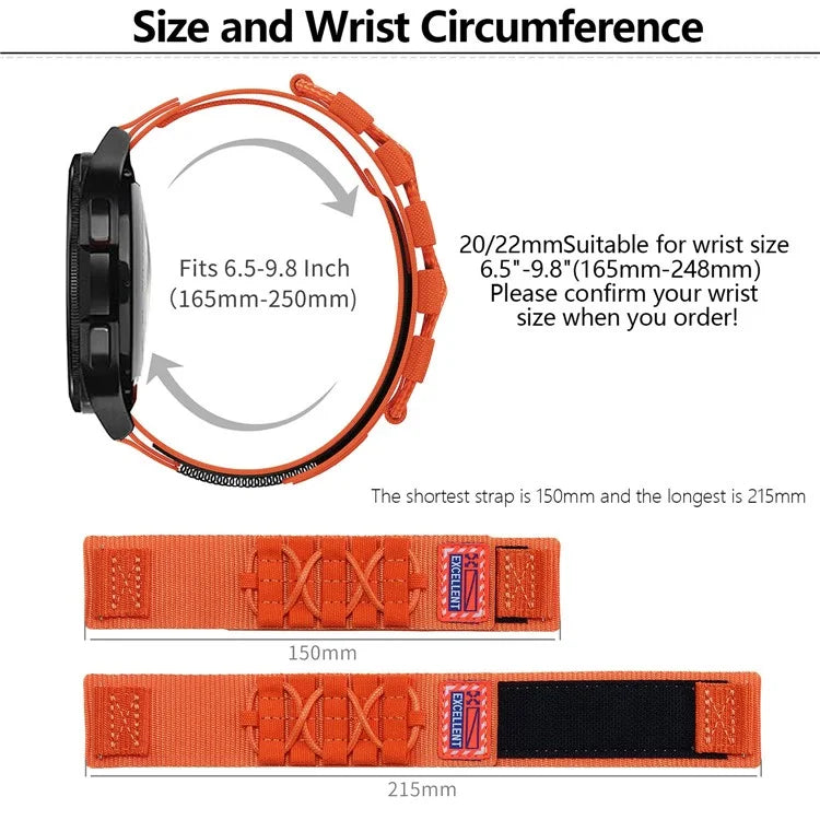 KALEBOL For Huawei Watch GT 4 46mm / 4 Pro / 4 Watch Band 22mm Loop Fastener Nylon Wrist Strap