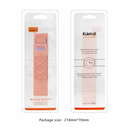 KALEBOL For Huawei Watch GT 3 Pro 43mm / GT 3 42mm Watch Band 20mm Loop Fastener Nylon Wrist Strap