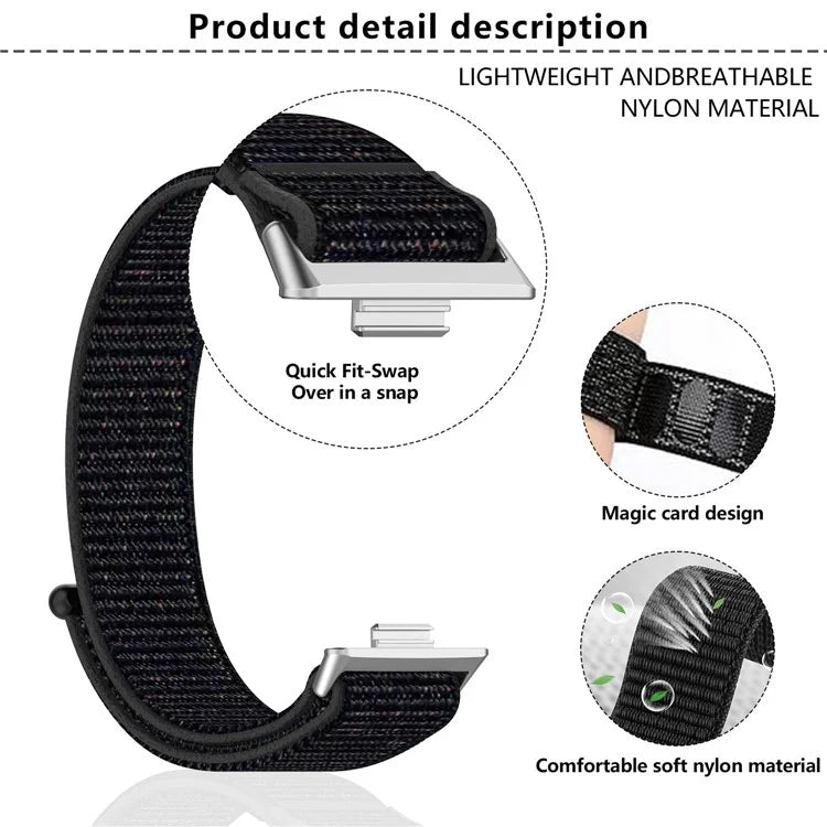 KALEBOL For Huawei Watch Fit 3 Strap Magic Tape Nylon Soft Watch Band