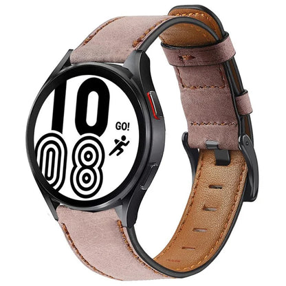 KALEBOL For Huawei Watch 4 Pro / Watch 4 / Watch GT 4 46mm Crackle Genuine Cow Leather Wrist Strap 22mm