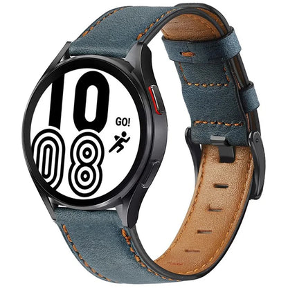 KALEBOL For Huawei Watch 4 Pro / Watch 4 / Watch GT 4 46mm Crackle Genuine Cow Leather Wrist Strap 22mm