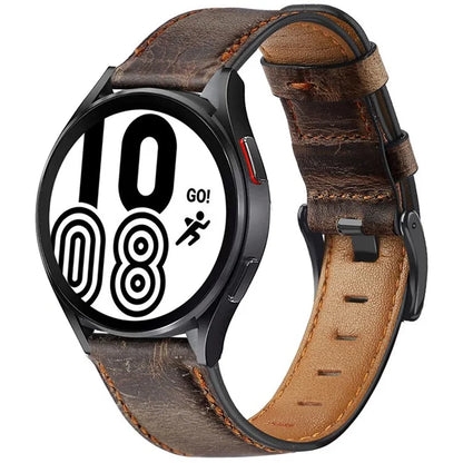 KALEBOL For Huawei Watch GT 3 42mm / GT 3 Pro 43mm Crackle Genuine Cow Leather Wrist Strap 20mm