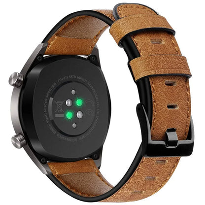 KALEBOL For Huawei Watch GT 3 42mm / GT 3 Pro 43mm Crackle Genuine Cow Leather Wrist Strap 20mm