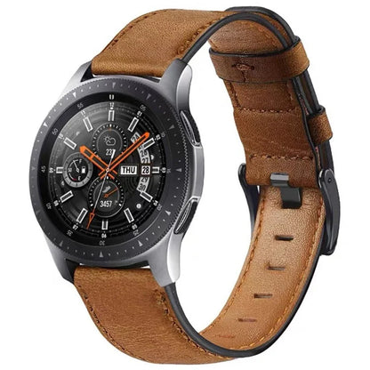 KALEBOL For Huawei Watch GT 3 42mm / GT 3 Pro 43mm Crackle Genuine Cow Leather Wrist Strap 20mm