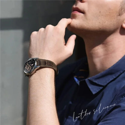 KALEBOL For Huawei Watch GT 3 42mm / GT 3 Pro 43mm Crackle Genuine Cow Leather Wrist Strap 20mm