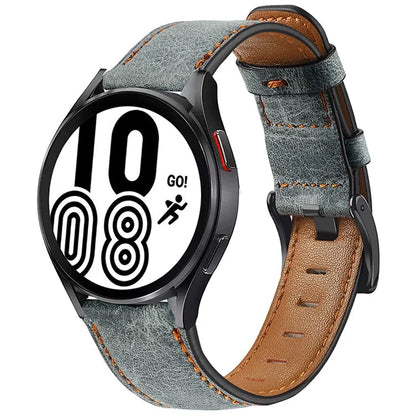 KALEBOL For Huawei Watch GT 3 42mm / GT 3 Pro 43mm Crackle Genuine Cow Leather Wrist Strap 20mm