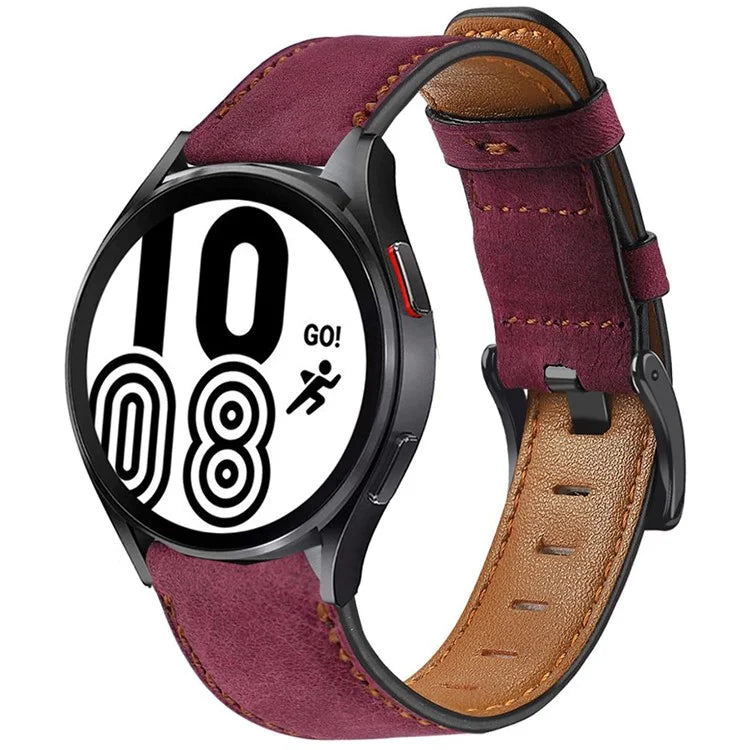 KALEBOL For Huawei Watch GT 3 42mm / GT 3 Pro 43mm Crackle Genuine Cow Leather Wrist Strap 20mm