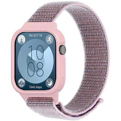 Integrated Watch Strap for Huawei Watch Fit 3 Woven Nylon Watchband with TPU Watch Case