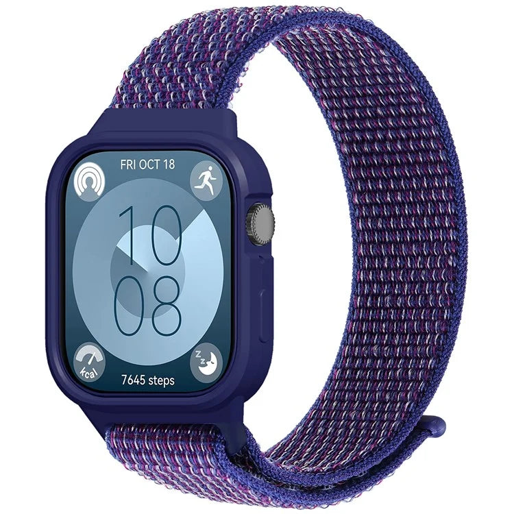 Integrated Watch Strap for Huawei Watch Fit 3 Woven Nylon Watchband with TPU Watch Case