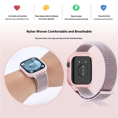 Integrated Watch Strap for Huawei Watch Fit 3 Woven Nylon Watchband with TPU Watch Case