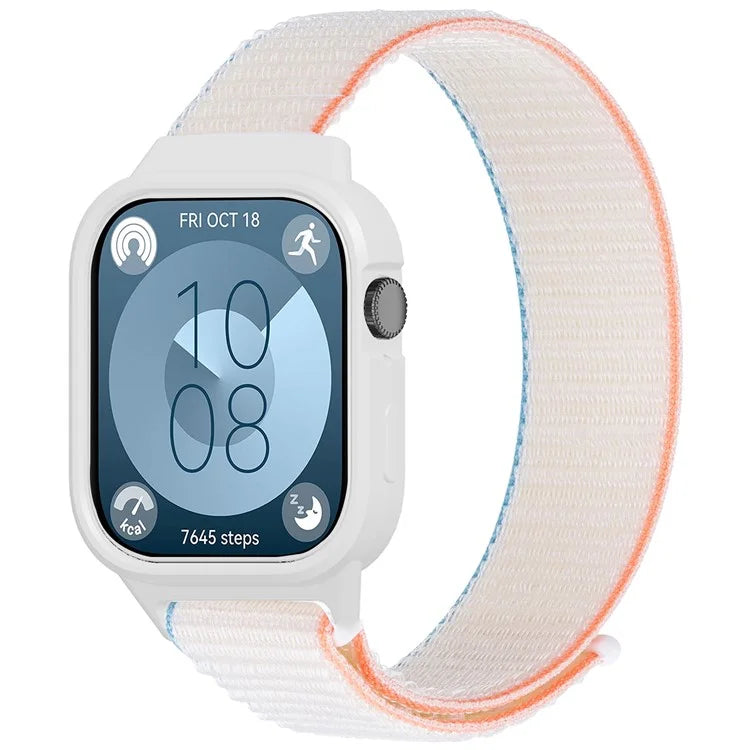 Integrated Watch Strap for Huawei Watch Fit 3 Woven Nylon Watchband with TPU Watch Case