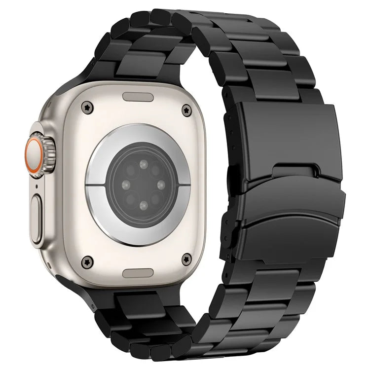 For Apple Watch 10 46mm / Ultra 2 / Ultra 49mm / 9 8 7 45mm / SE (2023) SE (2022) SE 6 5 4 44mm / 3 2 1 42mm 3-Bead Titanium Alloy Watch Strap