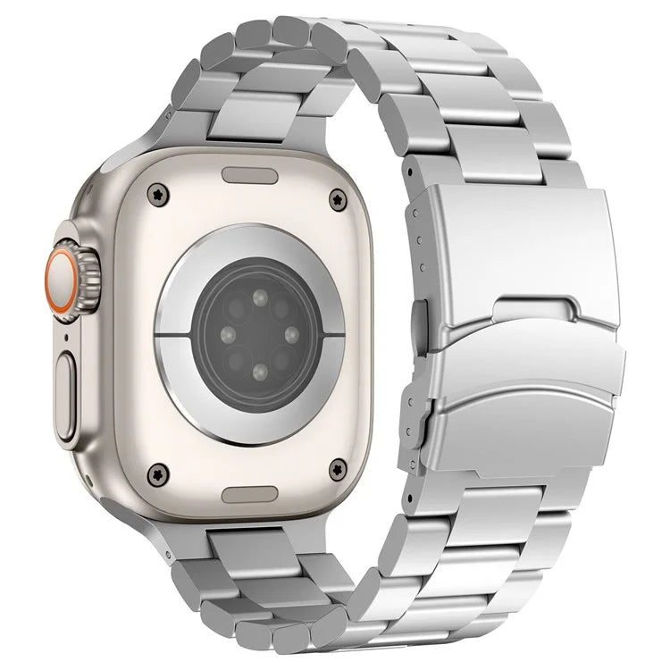 For Apple Watch 10 46mm / Ultra 2 / Ultra 49mm / 9 8 7 45mm / SE (2023) SE (2022) SE 6 5 4 44mm / 3 2 1 42mm 3-Bead Titanium Alloy Watch Strap