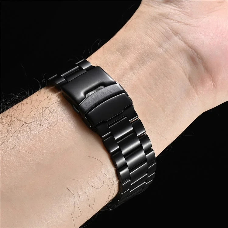 For Apple Watch Series 10 42mm / 9 8 7 41mm / SE (2023) SE (2022) SE 6 5 4 40mm / 3 2 1 38mm 3-Bead Titanium Alloy Watch Strap Replacement Band