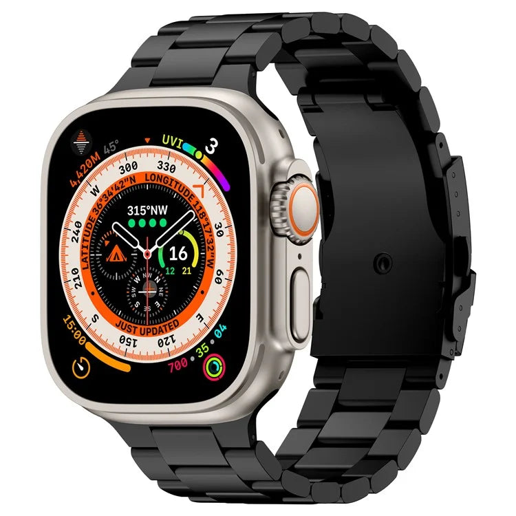 For Apple Watch Series 10 42mm / 9 8 7 41mm / SE (2023) SE (2022) SE 6 5 4 40mm / 3 2 1 38mm 3-Bead Titanium Alloy Watch Strap Replacement Band