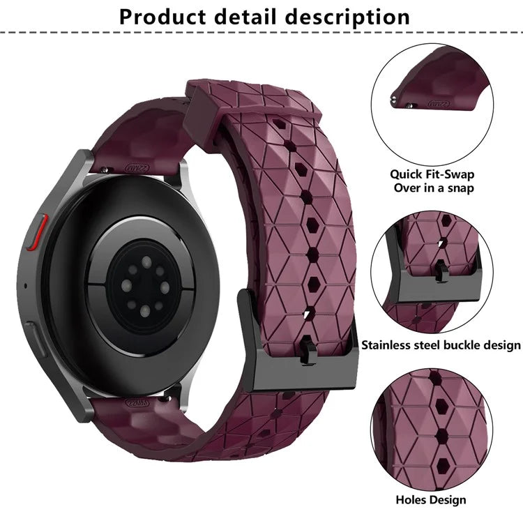 KALEBOL For Huawei Watch GT 3 42mm / GT 3 Pro 43mm Watch Strap 20mm Silicone Band Football Pattern