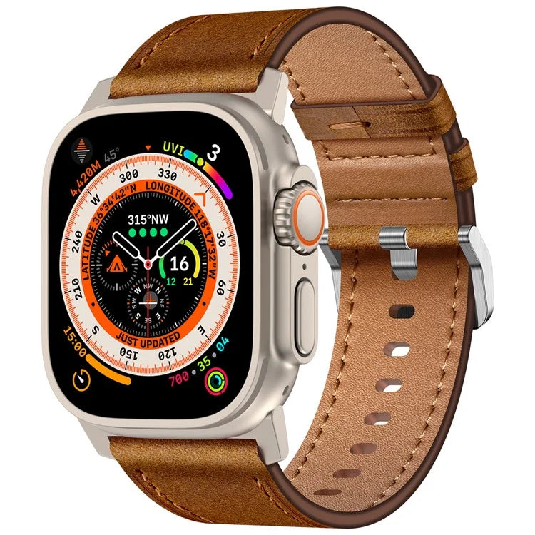 KALEBOL For Apple Watch 10 46mm / Ultra 2 / Ultra 49mm / 9 8 7 45mm / SE (2023) SE (2022) SE 6 5 4 44mm / 3 2 1 42mm Cowhide Leather Band