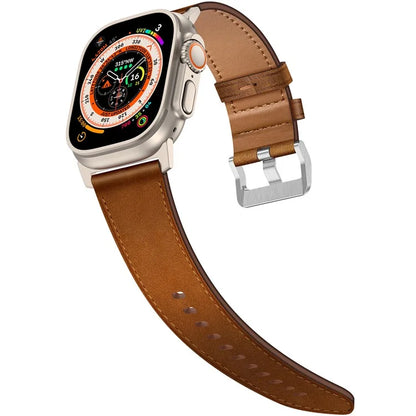 KALEBOL For Apple Watch 10 46mm / Ultra 2 / Ultra 49mm / 9 8 7 45mm / SE (2023) SE (2022) SE 6 5 4 44mm / 3 2 1 42mm Cowhide Leather Band