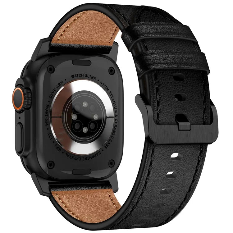KALEBOL For Apple Watch 10 46mm / Ultra 2 / Ultra 49mm / 9 8 7 45mm / SE (2023) SE (2022) SE 6 5 4 44mm / 3 2 1 42mm Cowhide Leather Band