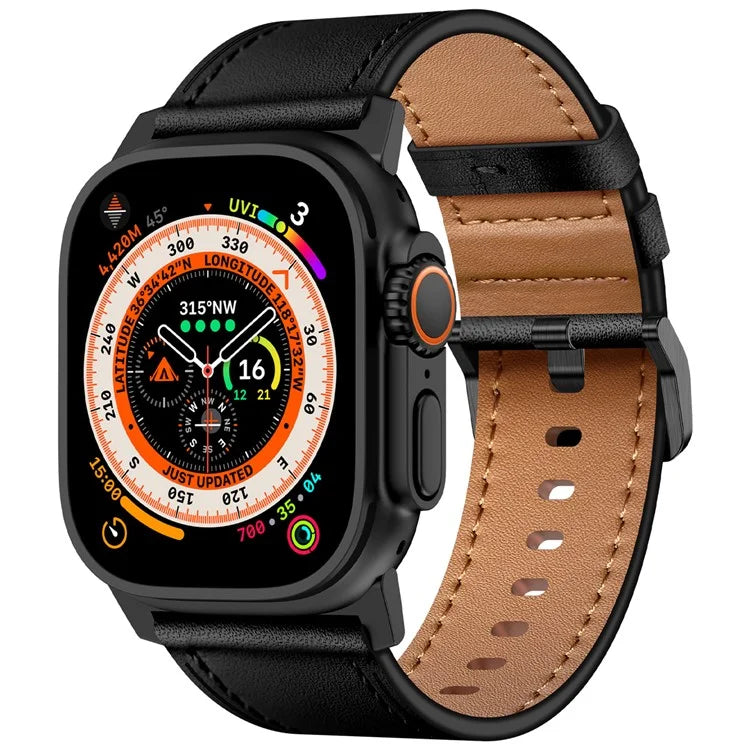 KALEBOL For Apple Watch 10 46mm / Ultra 2 / Ultra 49mm / 9 8 7 45mm / SE (2023) SE (2022) SE 6 5 4 44mm / 3 2 1 42mm Cowhide Leather Band