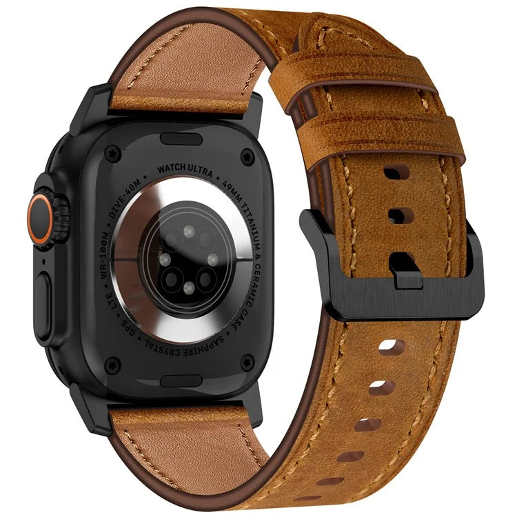 KALEBOL For Apple Watch 10 46mm / Ultra 2 / Ultra 49mm / 9 8 7 45mm / SE (2023) SE (2022) SE 6 5 4 44mm / 3 2 1 42mm Cowhide Leather Band