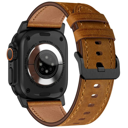KALEBOL For Apple Watch 10 46mm / Ultra 2 / Ultra 49mm / 9 8 7 45mm / SE (2023) SE (2022) SE 6 5 4 44mm / 3 2 1 42mm Cowhide Leather Band