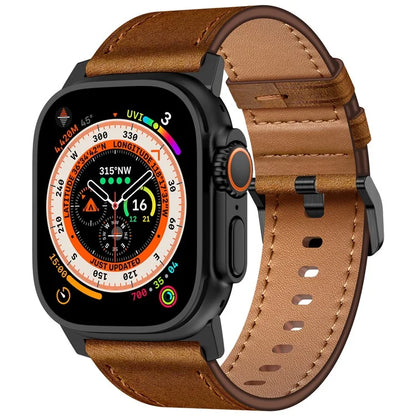 KALEBOL For Apple Watch 10 46mm / Ultra 2 / Ultra 49mm / 9 8 7 45mm / SE (2023) SE (2022) SE 6 5 4 44mm / 3 2 1 42mm Cowhide Leather Band