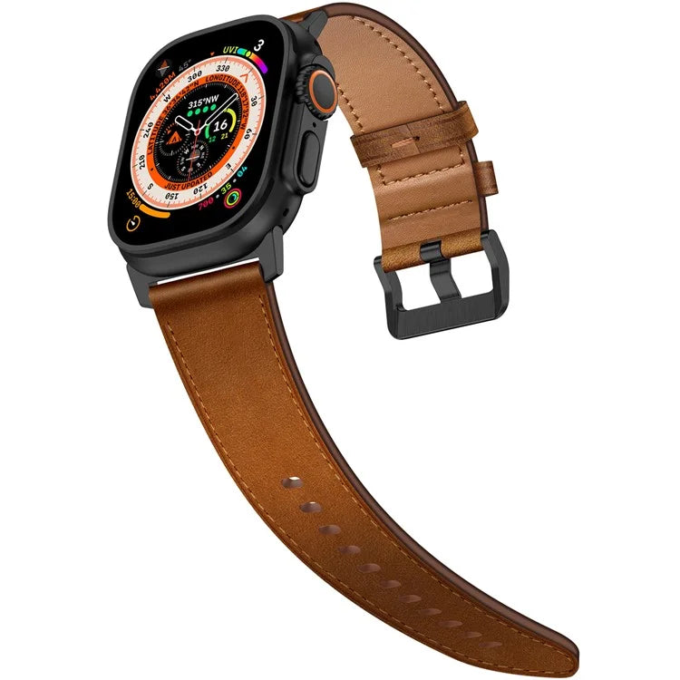 KALEBOL For Apple Watch 10 46mm / Ultra 2 / Ultra 49mm / 9 8 7 45mm / SE (2023) SE (2022) SE 6 5 4 44mm / 3 2 1 42mm Cowhide Leather Band