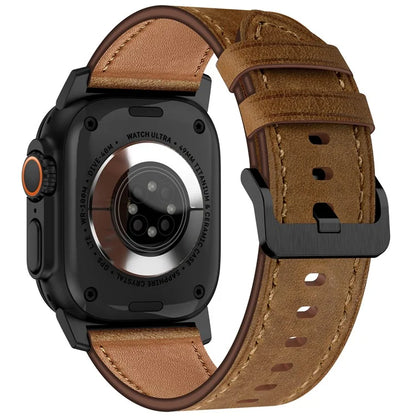 KALEBOL For Apple Watch 10 46mm / Ultra 2 / Ultra 49mm / 9 8 7 45mm / SE (2023) SE (2022) SE 6 5 4 44mm / 3 2 1 42mm Cowhide Leather Band