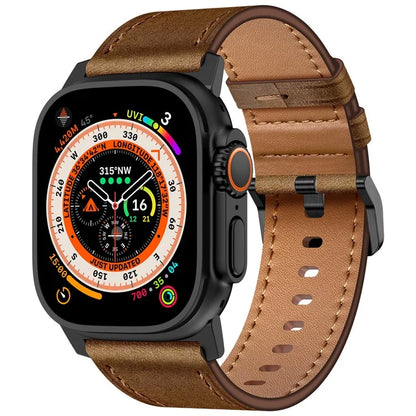 KALEBOL For Apple Watch 10 46mm / Ultra 2 / Ultra 49mm / 9 8 7 45mm / SE (2023) SE (2022) SE 6 5 4 44mm / 3 2 1 42mm Cowhide Leather Band