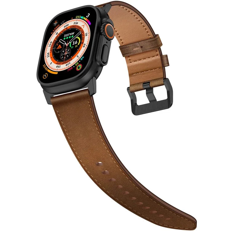 KALEBOL For Apple Watch 10 46mm / Ultra 2 / Ultra 49mm / 9 8 7 45mm / SE (2023) SE (2022) SE 6 5 4 44mm / 3 2 1 42mm Cowhide Leather Band