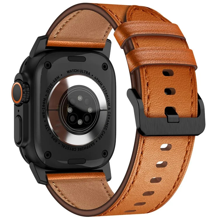 KALEBOL For Apple Watch 10 46mm / Ultra 2 / Ultra 49mm / 9 8 7 45mm / SE (2023) SE (2022) SE 6 5 4 44mm / 3 2 1 42mm Cowhide Leather Band