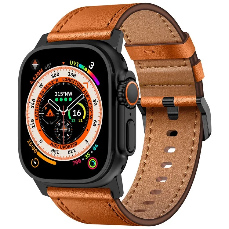 KALEBOL For Apple Watch 10 46mm / Ultra 2 / Ultra 49mm / 9 8 7 45mm / SE (2023) SE (2022) SE 6 5 4 44mm / 3 2 1 42mm Cowhide Leather Band